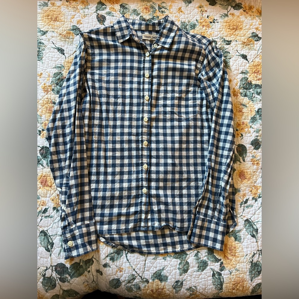 Tradlands marine gingham button down